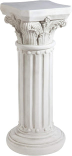 Design Toscano Athena Corinthian Furniture Pedestal Column Plant Stand, 16 Inches Wide, 16 Inches Deep, 33 Inches High, Handcast Polyresin, Antique Stone Finish
