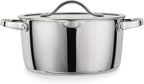 Tramontina Tempo Tri-Ply Base Stainless Steel 5-Quart Dutch Oven Pot with Glass Lid, Induction-Ready, Oven-Safe, Dishwasher-Safe