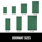 GORILLA GRIP Traffic Guard Door Mat, 72x48, Heavy Duty Welcome Mats, Commercial Office Space Doormat, Waterproof, Fade Resistant, Strong Rubber Backing, Low Profile, Shoe and Boot Scraper, Green
