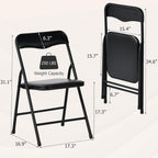 FurnitureR Folding Card Table and Chairs Set of 4, 5-Piece Foldable Dining Table Set, Space Saving Small Table and Chairs for Apartment, Game Room, Indoor Use, No Assembly Required