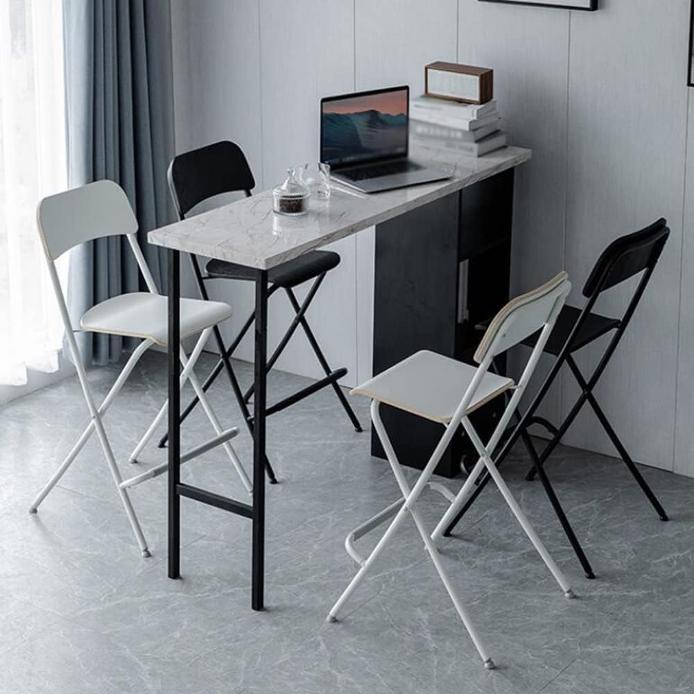 29 inch Folding Breakfast Bar Stool with Backrest,Counter Height Modern Tall Bar Stool for Kitchen Dining Room Office,Portable Bar Chair,Seat Height 74cm(Black,2PCS)