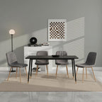 Velvet Dining Chairs Set of 4, Modern Kitchen Chairs, Metal Legs, Upholstered Dining Accent Side Chairs for Living Room Dining Room, Grey