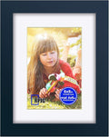 RPJC 6x8 inch Picture Frame Made of Solid Wood and High Definition Glass Display Pictures 4x6 with Mat or 6x8 Without Mat for Wall Mounting Photo Frame Jazz Blue