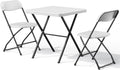 Folding Table Set with 2 Pack Folding Chairs, No Assembly Portable Event Table and Chairs Set, Heavy Duty Foldable Card Table and Chairs for Outdoor, Camping, Patio, Picnic, Dining, Indoor(White)
