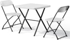 Folding Table Set with 2 Pack Folding Chairs, No Assembly Portable Event Table and Chairs Set, Heavy Duty Foldable Card Table and Chairs for Outdoor, Camping, Patio, Picnic, Dining, Indoor(White)
