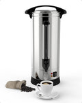 Commercial Coffee Maker Machine Urn -10L Large Percolator Pot Dispenser With Double-Wall Stainless Steel, Quick Brew, Stays Hot - Also for Water, Tea, Beverage At Events & Catering - 60 Cup