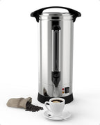 Commercial Coffee Maker Machine Urn -10L Large Percolator Pot Dispenser With Double-Wall Stainless Steel, Quick Brew, Stays Hot - Also for Water, Tea, Beverage At Events & Catering - 60 Cup