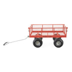 Gorilla Carts 800-Pound Capacity Heavy Duty Steel Mesh Versatile Utility Garden Wagon with Easy Grip Handle for Outdoor Hauling, Red, Model GOR800-COM