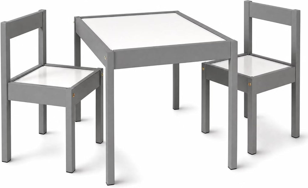 3-Piece Dry Erase Activity Table and Chair Set for Learning, Drawing & Creative Play