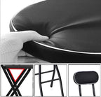 Padded Counter Height Foldable Stool, Folding Bar Stool with Back, Tall Bar Foldable Chairs for Adults Kitchen Outdoor Cafe (Black, Size : 60cm/24in)(1Pcs)