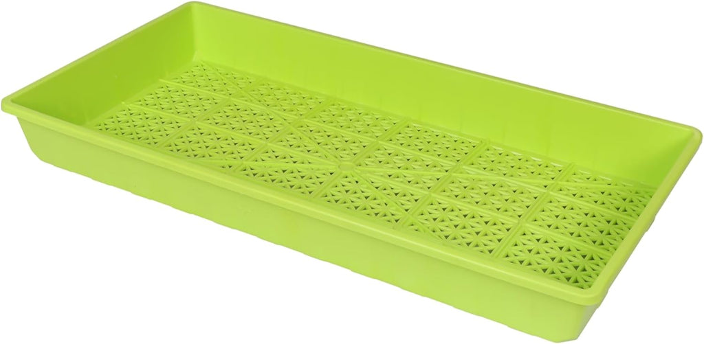 SUNPACK 10" x 20" Heavy Duty Mesh Plastic Seed Starting Tray, Lime Green, 2.3" (Pack of 10) - Ensures Water Drainage and Aeration, Perfect for Greenhouses or Indoor Gardening