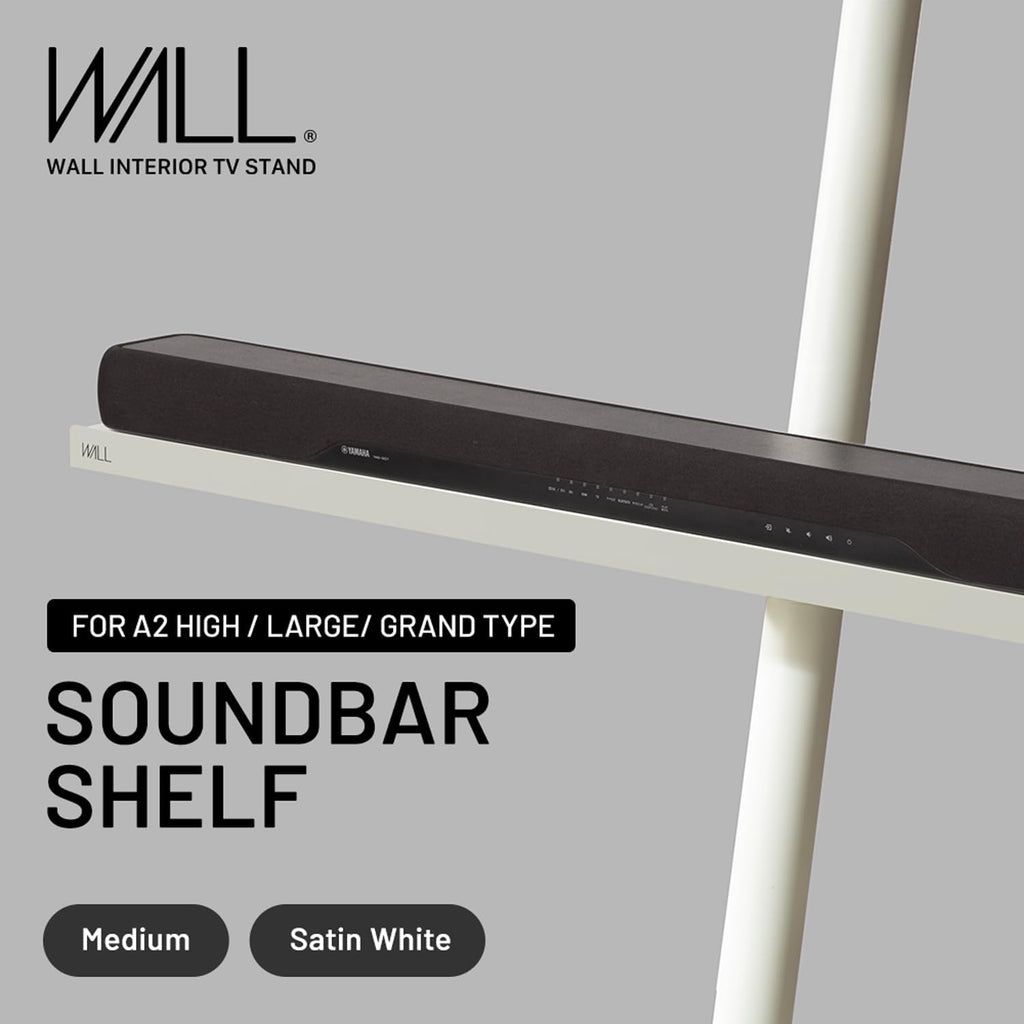 WALL 37.4" Soundbar Shelf for TV Stand Seven Stand A2 Models, Satin White | Compatible with WALL SEVEN STAND TV Stands, Creates a Floating Look for Soundbars, Remotes& Small Devices, Flexible Placement