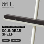 WALL 37.4" Soundbar Shelf for TV Stand Seven Stand A2 Models, Satin White | Compatible with WALL SEVEN STAND TV Stands, Creates a Floating Look for Soundbars, Remotes& Small Devices, Flexible Placement