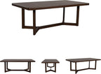 Signature Design by Ashley Yingden Collection Extendable Wood Dining Table, Rectangular 84" to 108" Length with 24" Removable Leaf, Seats 8, Hardwood Solids & Mango Wood Veneer, Dark Warm Brown