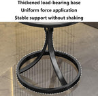 Small Round Table, Couch Side Table, Nightstand, TV Tray Table for Living Room, Bedroom, Modern Balcony Sofa Table with Metal Bracket for Working Watching Movies Breakfast(A,50CM)