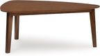 GTU Furniture Casual Acacia Wood Rectangular 3-Piece Coffee Table Set, Cocktail Table with 2 Matching End Tables, Brown Finish for Living Room