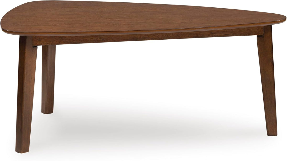 GTU Furniture Casual Acacia Wood Rectangular 3-Piece Coffee Table Set, Cocktail Table with 2 Matching End Tables, Brown Finish for Living Room