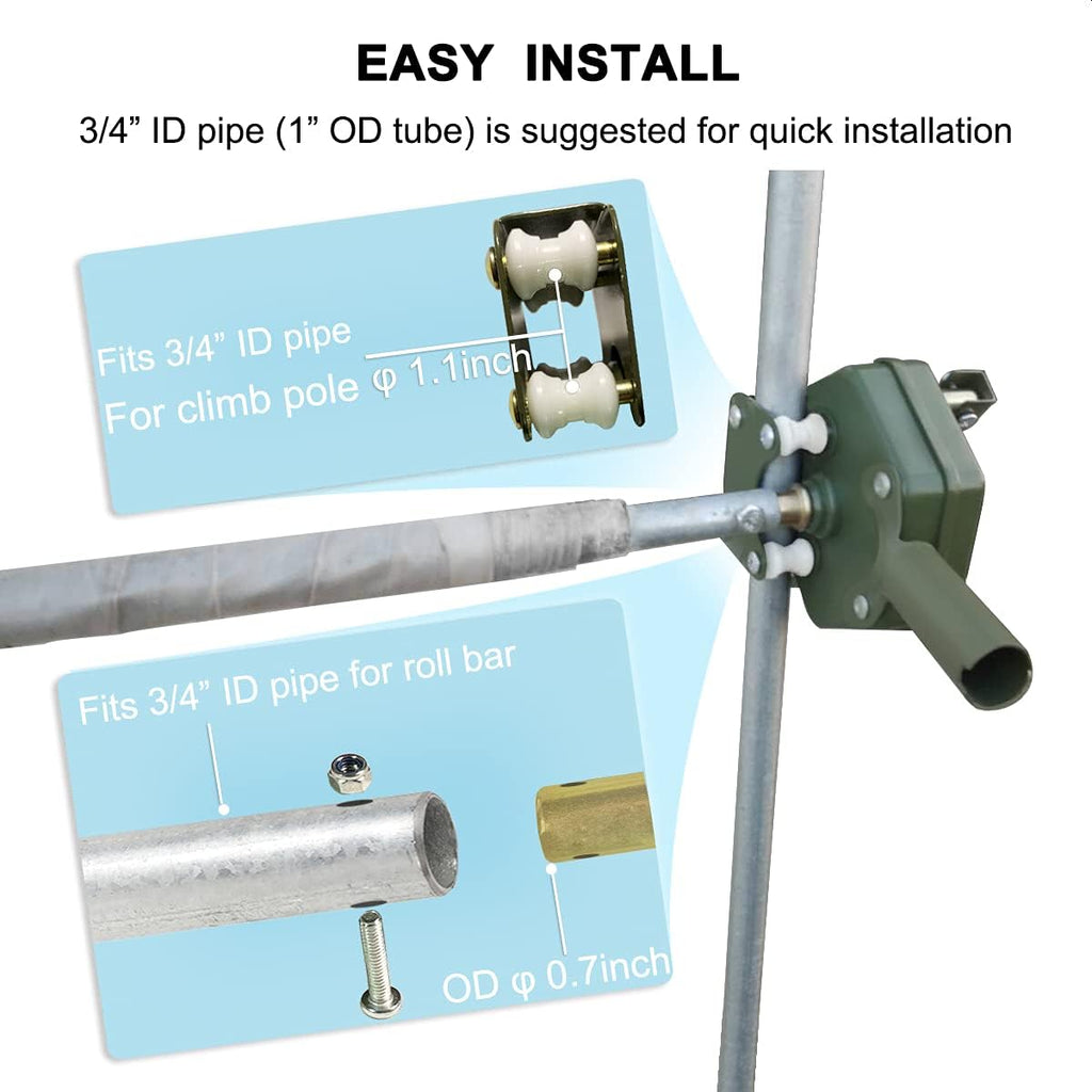 UYGALAXY Greenhouse Sidewall Manual Film Roll up Hand Crank Winch for Greenhouse Ventilation ﻿Agricultural