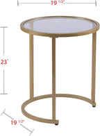 SEI Furniture Evelyn Glam Nesting Side Table 2pc Set, Gold (AMZ2924KC)