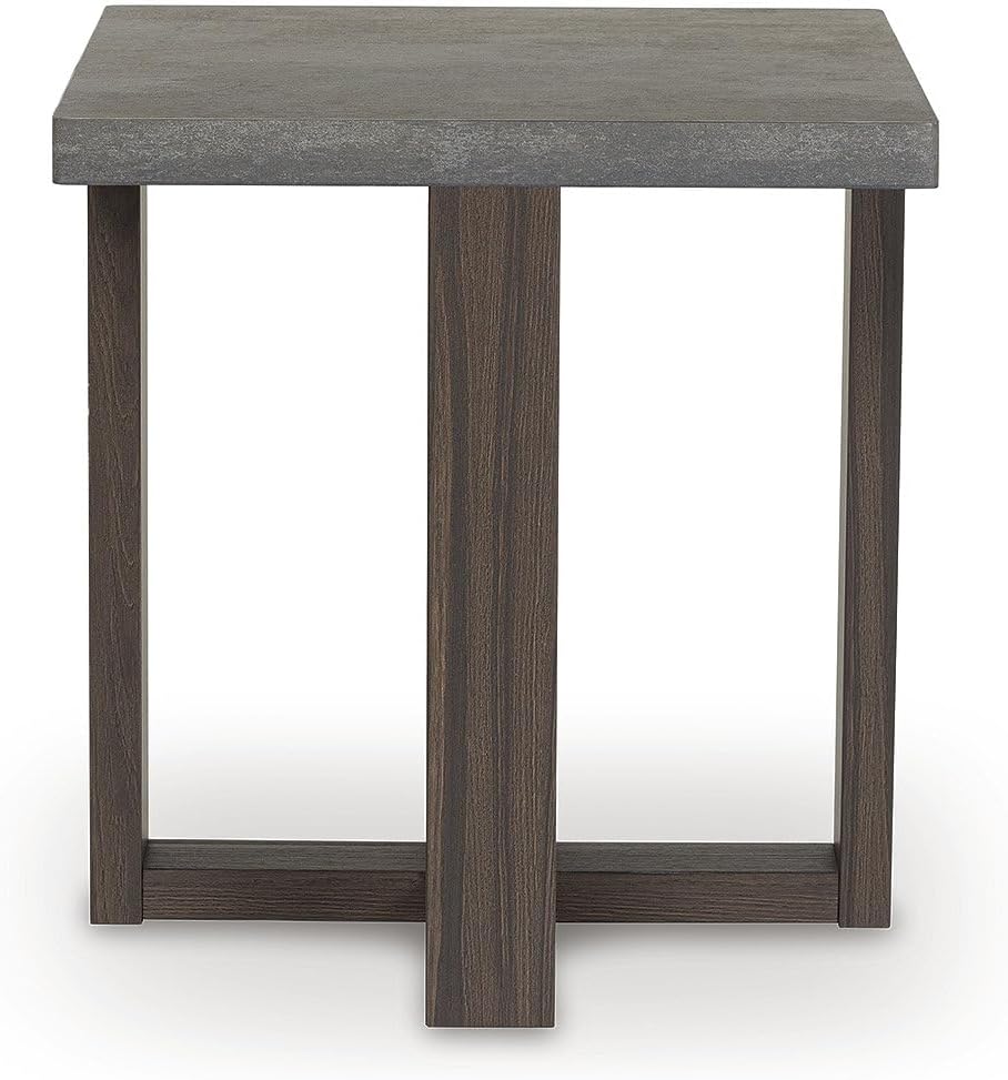 Signature Design by Ashley Dynnford Industrial Water Stain Resistant Table, Set of 3, Gray & Dark Brown