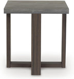 Signature Design by Ashley Dynnford Industrial Water Stain Resistant Table, Set of 3, Gray & Dark Brown