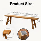 Farmhouse Solid Wooden Narrow Bench Natural Rustic Kitchen Dining Table Skinny Entryway Shoe Benches 47.2/62.9/70.8/78.8 In End of Bed Bench Dining Bench Shoe Bench For Hallway(47.2x10.2x17.7in)