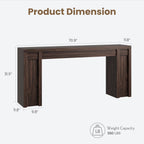 Garvee 70.9-Inch Entryway Table, Wooden Farmhouse Console Table, Thick Sofa Table Behind Couch Table, Long Console Tables for Entryway Living Room, Walnut