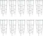 Green Square Folding Tomato Cage Plant Support Stake Tower 12 inch by 46 inch, Pack of 10 Sets