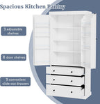 Merax 77” Pantry Cabinet, Kitchen Pantry Storage Cabinet with Drawers, Doors and Adjustable Shelves,Freestanding Buffet Cupboards Sideboard for Living Room and Dinning Room, White
