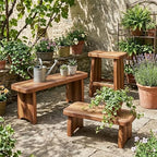 24" 31" 35" 39" 47" 59" Wooden Entryway Bench, Modern Dining Benches, End of Bed Bench for Bedroom, Dining Room, Hallway, Living Room, Wood Ladder Plant Stand(L24xW7.9xH13.8inch)