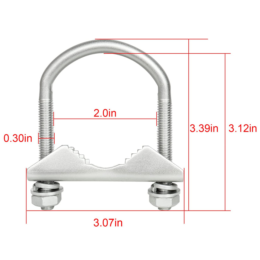 XRDS -RF Mount Clamp U-Bolt 4 PCS, Antenna Mast Clamp V Jaw Block with U Bolts for Outside Home Antenna