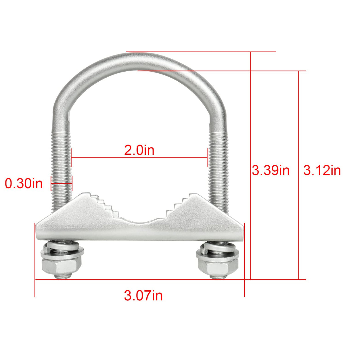 XRDS -RF Mount Clamp U-Bolt 4 PCS, Antenna Mast Clamp V Jaw Block with U Bolts for Outside Home Antenna