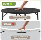 4FT Round Folding Table with Foldable Legs, Heavy Duty Banquet Table. Black | 600 lbs Capacity | 48" Round Surface | Foldable Leg Design | Seats 4-6 People | Dining, Games & Gatherings