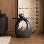 Round Side Table, Nightstand, Stylish Sofa Accent Table, Suitable for Living Room, Bedroom, Balcony