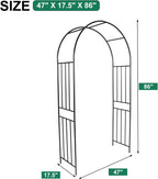 Metal Garden Arch 7.2ft High Wide Garden Arbor for Various Climbing Plant Outdoor Garden Archway Arbor Trellis for Lawn Wedding Party Decoration Ceremony