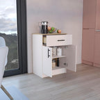 Multistorage Pantry Cabinet, One Drawer, Two Interior Shelves Ivory - Natural Oak