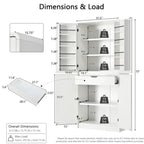 72" Kitchen Pantry Storage Cabinet with Doors and Shelves, Wood Farmhouse Pantry Storage with Barn Doors for Kitchen, Dining Room, Living Room