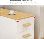 Sofa Side Table with 2 Drawer, Flip Lid Storage Narrow and Long Storage Cabinet, Solid Wood Cabinet Legs, Hydraulic Hinges, Corner Table for Living Room
