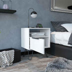 Nightstand, Single Drawer, Hairpin Legs,for Small Spaces