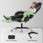 Ergonomic Gaming Chair Video Gamer Chairs Gaming Computer Chairs Gamer Chairs for Adults Massage Lumbar Support Swivel Height Adjustable Headrest Backrest Black
