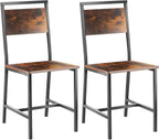 VEVOR Dining Chairs Set of 2, Wooden Chairs with Metal Frame and Backrest, Easy to Assemble Leather Side Chair, Modern Farmhouse Walnut Chair for Kitchen Living Room, Rustic Brown and Black