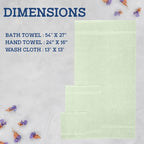 Casa Lino 4 Piece Bath Towel Set | 1 Bath Towel, 2 Wash Cloth, 1 Hand Towels | Bathroom Essentials for New Home, 100% Cotton Luxury Towels, Highly Absorbent Bathroom Set, Light Sage