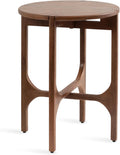 Kate and Laurel Kroscove Modern Geometric Mango Wood Round Side Table, 18 x 18 x 24, Walnut Brown, Transitional Wood End Table for Use as Bedroom Nightstand or Living Room Decor Piece
