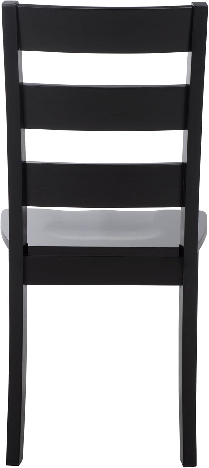 SAFAVIEH Home Collection - Silio Black Wood Ladder Back Dining Chair Set of 2, Classic Farmhouse Style Seating (DCH9213C-SET2)