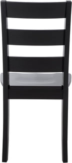 SAFAVIEH Home Collection - Silio Black Wood Ladder Back Dining Chair Set of 2, Classic Farmhouse Style Seating (DCH9213C-SET2)