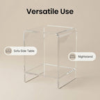 Clear Acrylic End Table/Nightstand,22" H Sleek and Durable Bedside Storage. Ideal for Bedrooms, Living Rooms, and Modern Interiors. (2 Tier- Bottom)