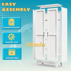 75" Pantry Cabinet,Kitchen Storage Cabinet with Adjustable Shelves | 1000 LBS Capacity Metal Pantry Cabinet with Magnetic & Anti-Tip,Storage Cabinet with Adjustable Feet for Kitchen,Dining Room