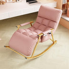 Bedroom Rocking Chair Comfy Chair Ergonomic Design Chair Lounge Chair Recliner for Sunroom Office Lazy Chair Modern Chair,Pink,One Size