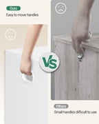 Hzuaneri 59" Storage Chest, Storage Bench Trunk with 2 Hinges, Wooden Box, Lift-Top Chest Organizer, Shoe Bench for Entryway, Bedroom, Living Room, White SB01503X