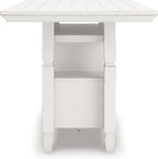 Signature Design By Ashley Robbinsdale 72-Inch Counter Height Dining Table with Kitchen Island Storage, Rubberwood Solids, Ash Veneer and MDF Substrates, Antique White